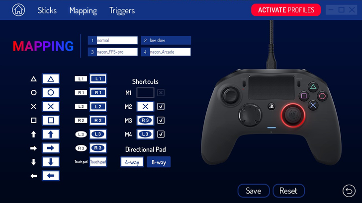 【星4】nacon「レボリューション プロ コントローラー2」レビュー。使用感を徹底解説： ボタンマッピング画面