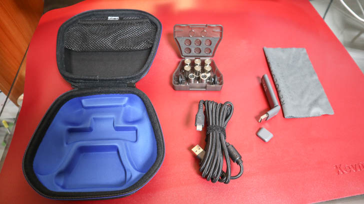 セット一覧（専用ケース、USB TypeCコード、重り/交換用スティックヘッド、無線受信機、クロス）